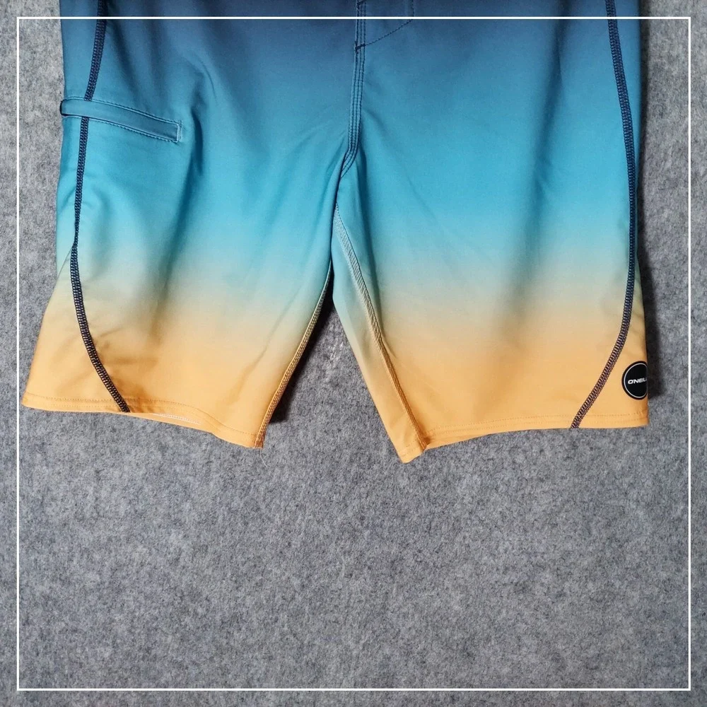 ONeill Mens 30 Board Shorts Ombre Blue‎ Swim Trunks Quick Dry Beach Comfort